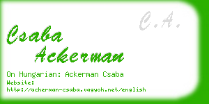 csaba ackerman business card